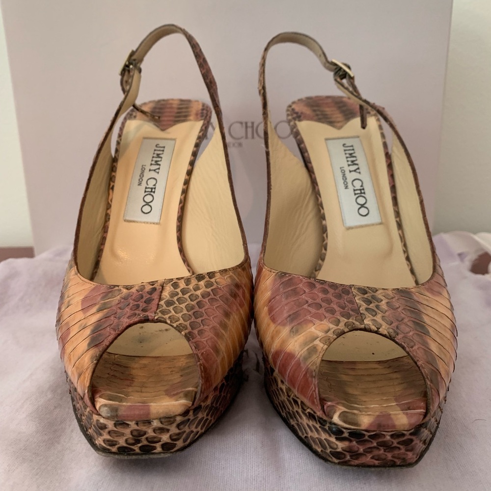 Jimmy Choo Patterned Blush Python Platforms - image 2